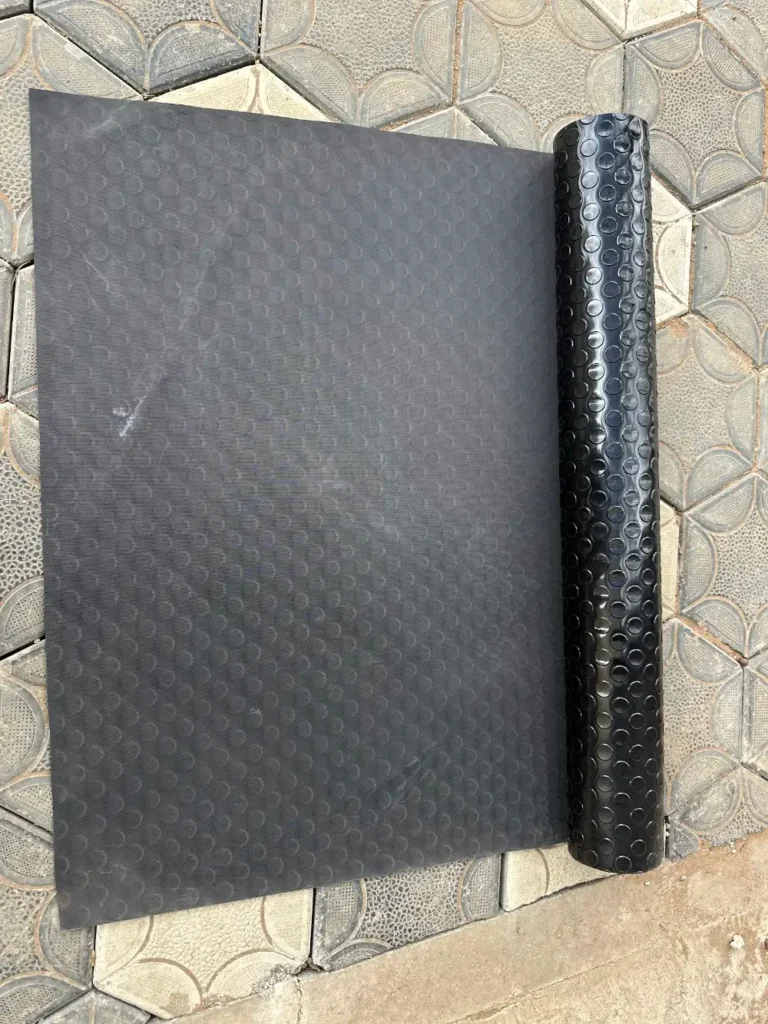 Coin mat 2mm laid on a tiled floor